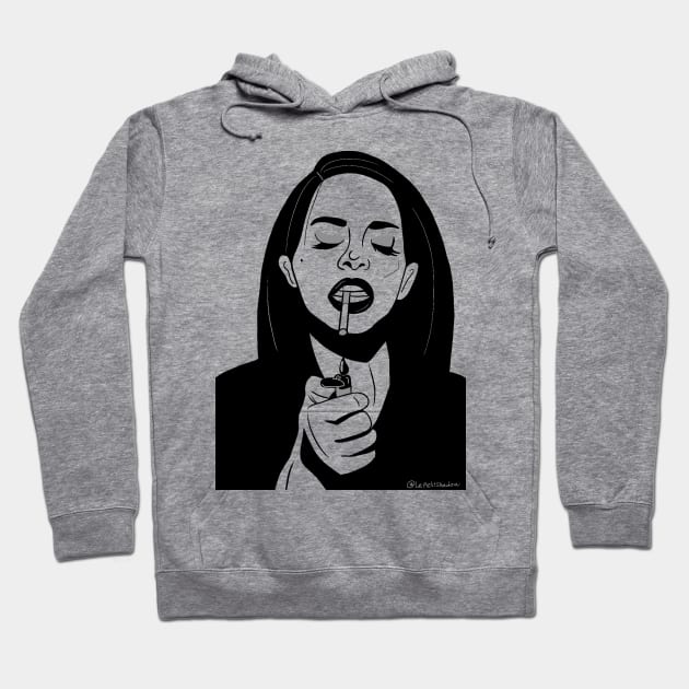 Aesthetic Smoking Girl (Only black color) Hoodie by LePetitShadow